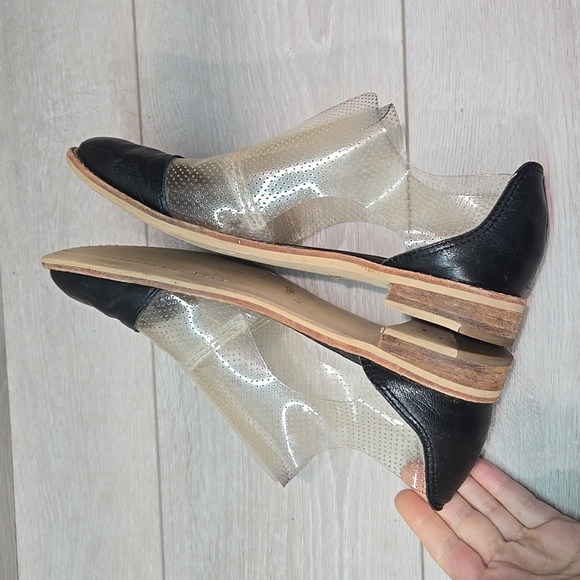 All Black Women Black &Transparen Loafer Slip On Shoes Sz 39/8.5 - Picture 8 of 14